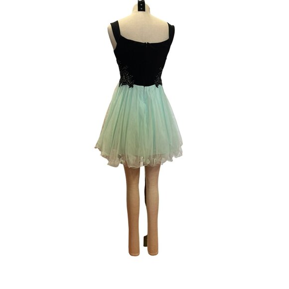 Blondie Nites By Stacy Sklar Size 9 Black Mint Green Party Dress With Embellishe - Picture 2 of 5
